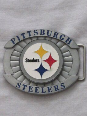 Vtg 2004 Siskiyou Sports Pittsburgh STEELERS Official NFL Belt Buckle Silver